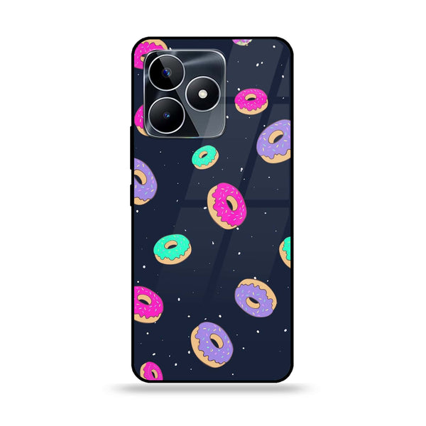 Realme C51 - Colorful Donuts - Premium Printed Glass soft Bumper Shock Proof Case
