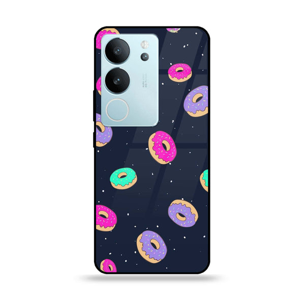 Vivo V29 - Colorful Donuts - Premium Printed Glass soft Bumper Shock Proof Case