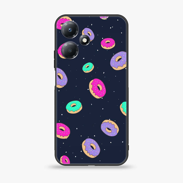 Infinix Hot 30 Play - Colorful Donuts - Premium Printed Glass soft Bumper Shock Proof Case