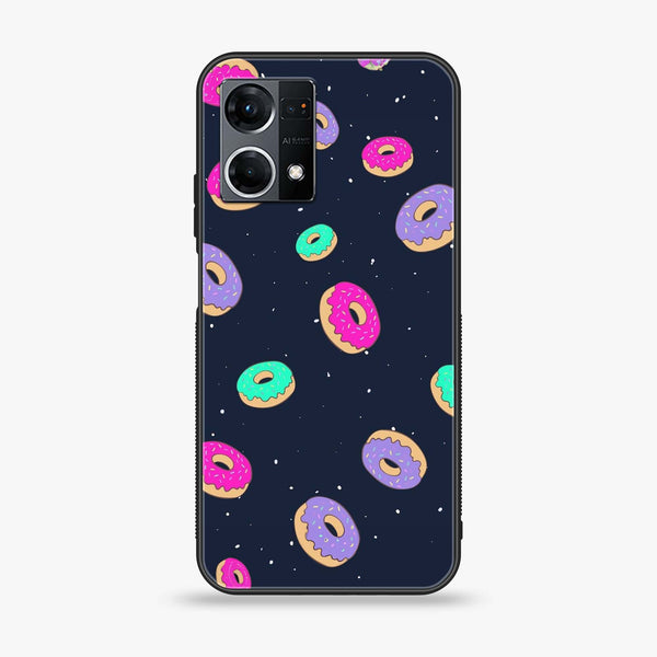 Oppo Reno 7 - Colorful Donuts - Premium Printed Glass soft Bumper Shock Proof Case