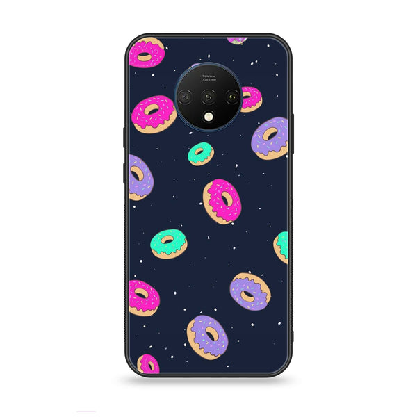 OnePlus 7T - Colorful Donuts - Premium Printed Glass soft Bumper Shock Proof Case