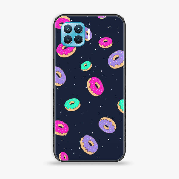 Oppo F17 Pro - Colorful Donuts - Premium Printed Glass soft Bumper Shock Proof Case