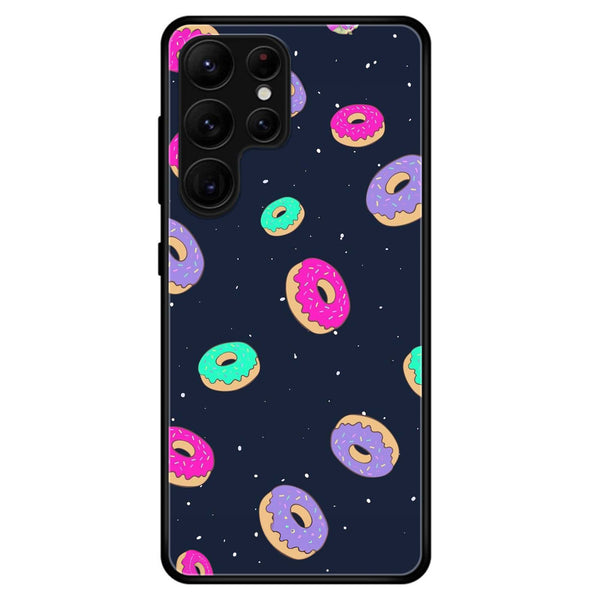 Samsung Galaxy S22 Ultra - Colorful Donuts - Premium Printed Glass soft Bumper Shock Proof Case