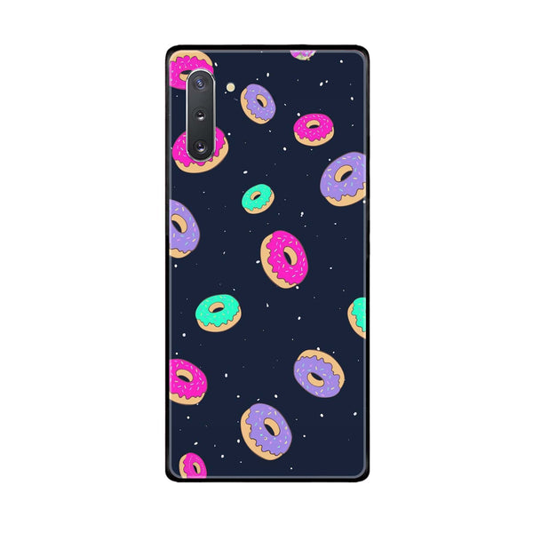 Samsung Galaxy Note 10 - Colorful Donuts - Premium Printed Glass soft Bumper Shock Proof Case