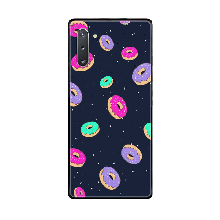 Samsung Galaxy Note 10 - Colorful Donuts - Premium Printed Glass soft Bumper Shock Proof Case CS-26207