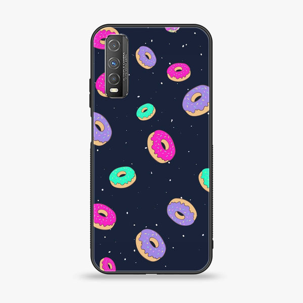 Vivo Y51s - Colorful Donuts - Premium Printed Glass soft Bumper Shock Proof Case