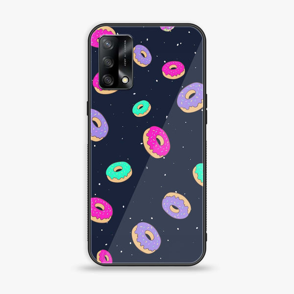 Oppo A74 - Colorful Donuts - Premium Printed Glass soft Bumper Shock Proof Case