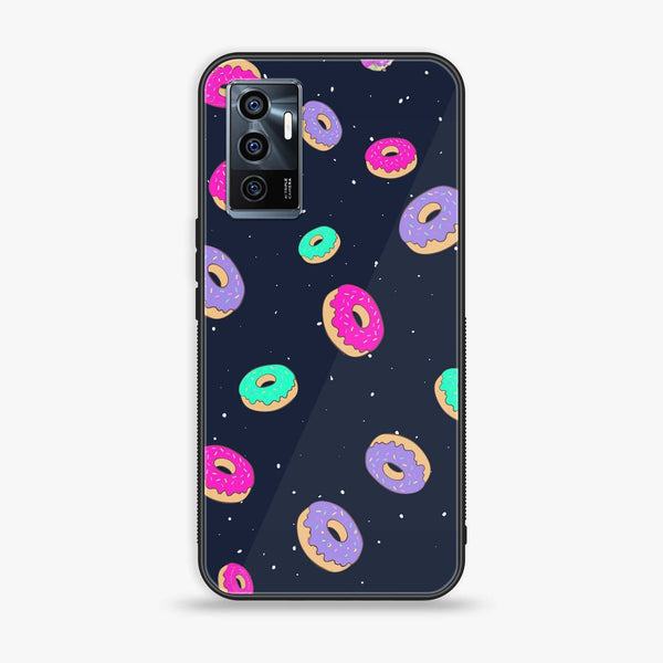 Vivo V23e - Colorful Donuts - Premium Printed Glass soft Bumper Shock Proof Case