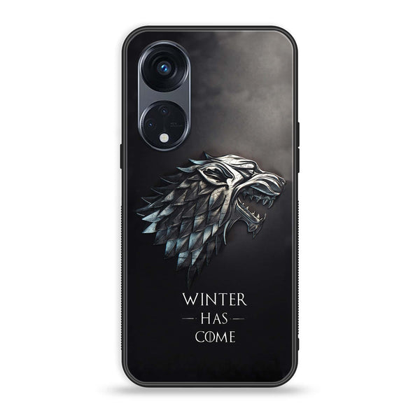 OPPO Reno 8T 5G - Winter Has Come GOT - Premium Printed Glass soft Bumper Shock Proof Case