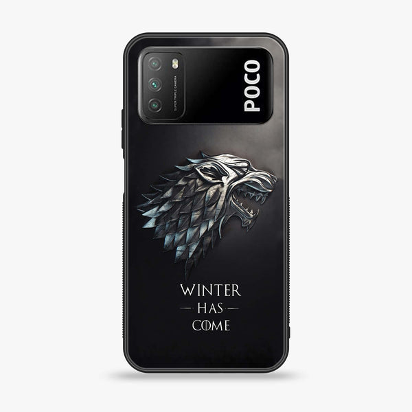 Xiaomi Poco M3 - Winter Has Come GOT - Premium Printed Glass soft Bumper Shock Proof Case
