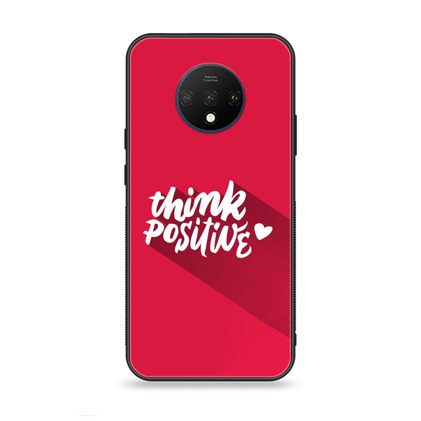 OnePlus 7T - Think Positive Design - Premium Printed Glass soft Bumper Shock Proof Case