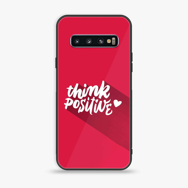 Samsung Galaxy S10 - Think Positive Design - Premium Printed Glass soft Bumper Shock Proof Case CS-36091