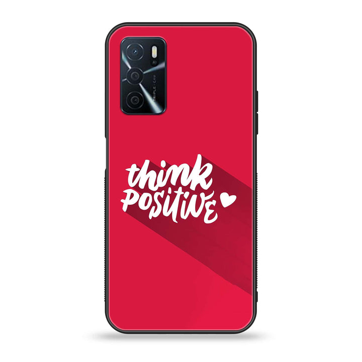 OPPO A16 - Think Positive Design - Premium Printed Glass soft Bumper Shock Proof Case