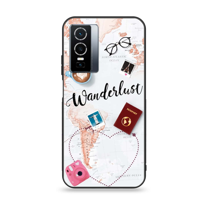 Vivo Y76 5g - World Journey - Premium Printed Glass soft Bumper shock Proof Case