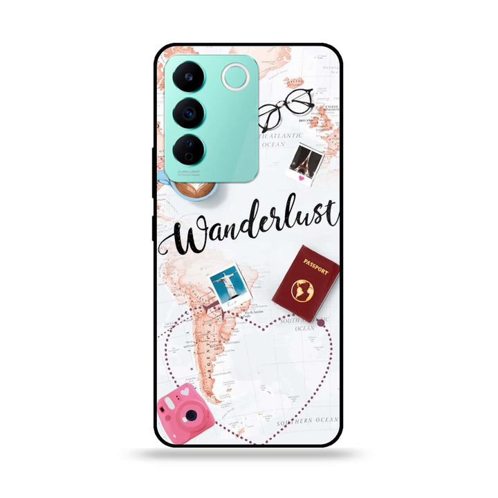 Vivo V27e - World Journey - Premium Printed Glass soft Bumper Shock Proof Case