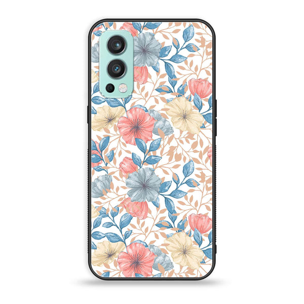 OnePlus Nord 2 5G - Seamless Flower - Premium Printed Glass soft Bumper Shock Proof Case