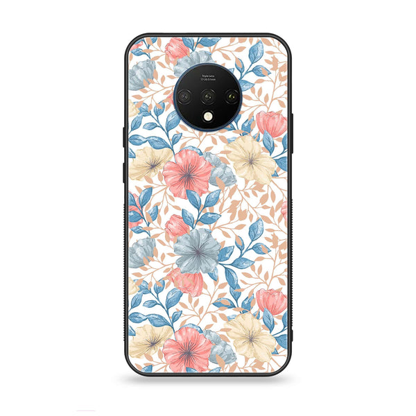 OnePlus 7T - Seamless Flower - Premium Printed Glass soft Bumper Shock Proof Case