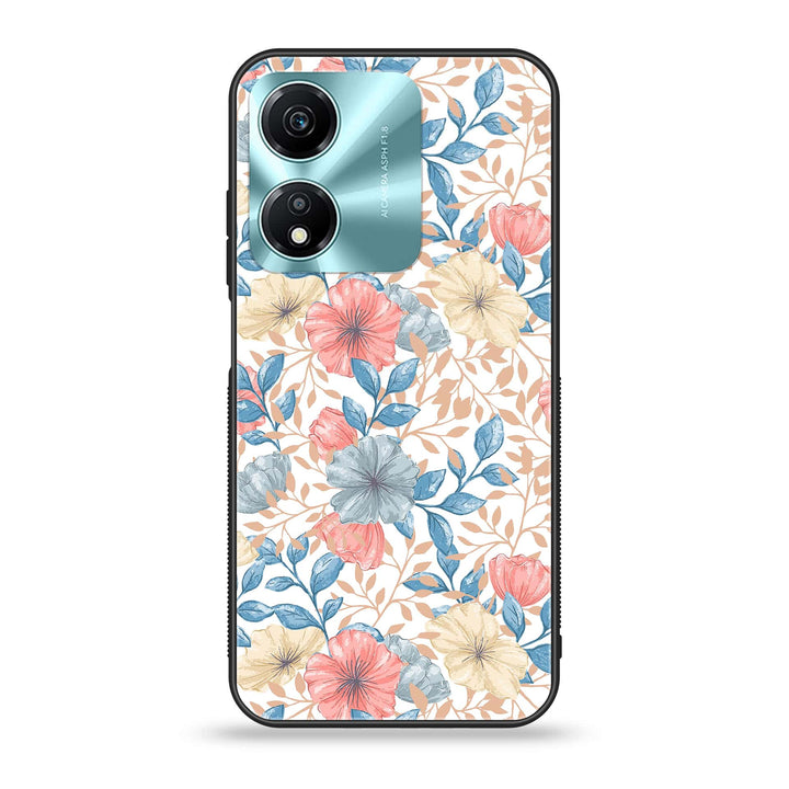 Honor X5 Plus - Seamless Flower - Premium Printed Glass soft Bumper Shock Proof Case