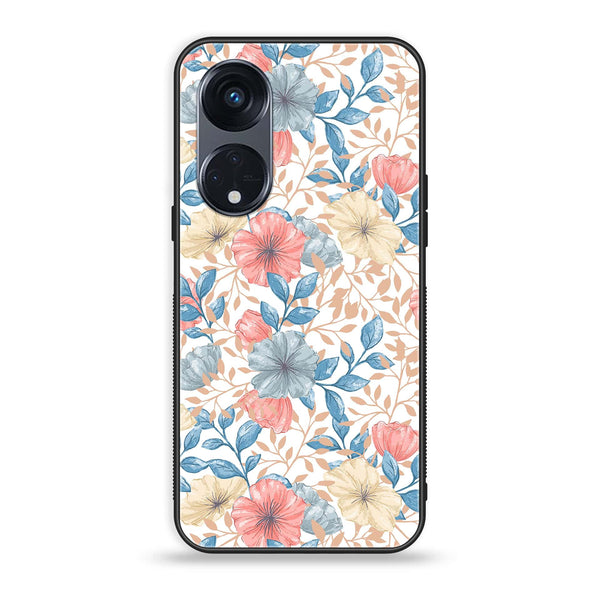 OPPO Reno 8T 5G - Seamless Flower - Premium Printed Glass soft Bumper Shock Proof Case