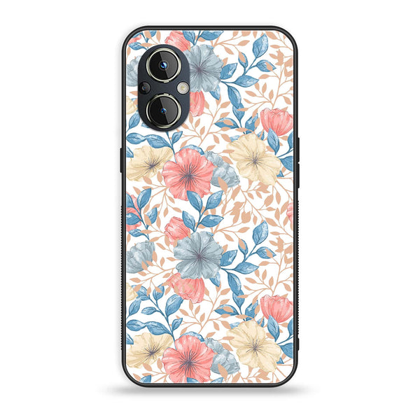 OnePlus Nord N20 5G - Seamless Flower - Premium Printed Glass soft Bumper Shock Proof Case