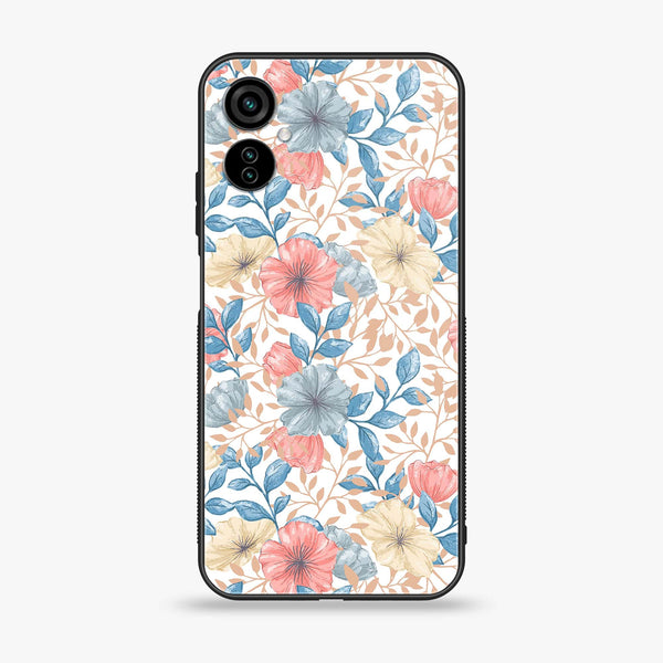 Tecno Camon 19 Neo - Seamless Flower - Premium Printed Glass soft Bumper Shock Proof Case  CS-24708