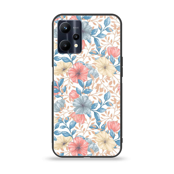 Realme V25 - Seamless Flower - Premium Printed Glass soft Bumper Shock Proof Case