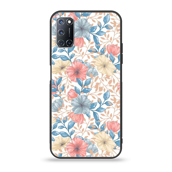 Oppo A52 - Seamless Flower - Premium Printed Glass soft Bumper Shock Proof Case