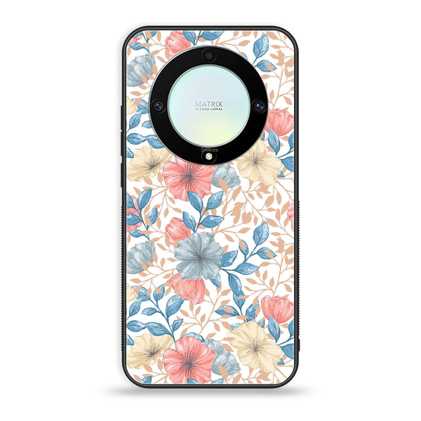 HONOR X9A - Seamless Flower - Premium Printed Glass soft Bumper Shock Proof Case CS-40475