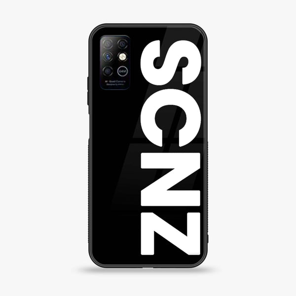 Infinix Note 8 - SCNZ - Premium Printed Glass soft Bumper Shock Proof Case