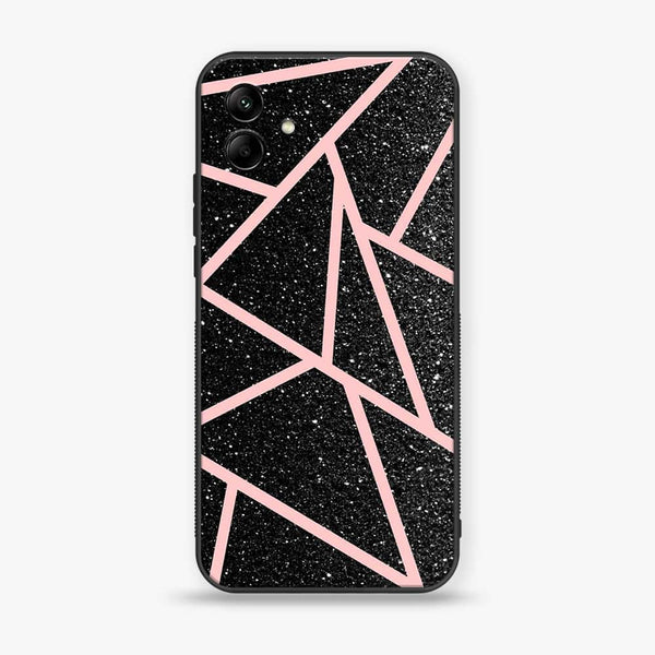 Samsung Galaxy A04e - Black Sparkle Glitter With RoseGold Lines - Premium Printed Glass soft Bumper Shock Proof Case
