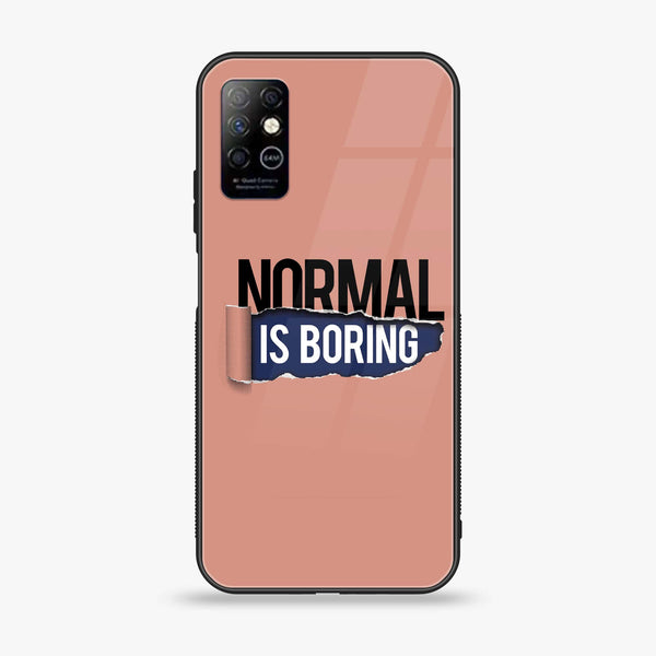 Infinix Note 8 - Normal is Boring Design - Premium Printed Glass soft Bumper Shock Proof Case