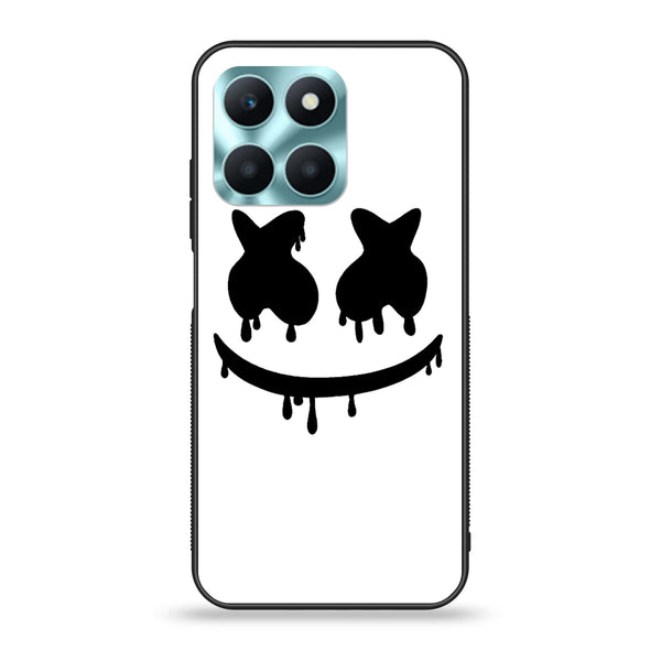 Honor X6a - Marshmello Face - Premium Printed Glass soft Bumper Shock Proof Case CS-13547