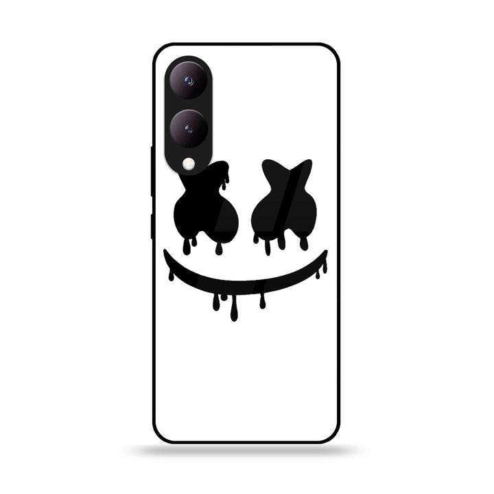 Vivo Y17S - Marshmello Face - Premium Printed Glass soft Bumper shock Proof Case CS-46649