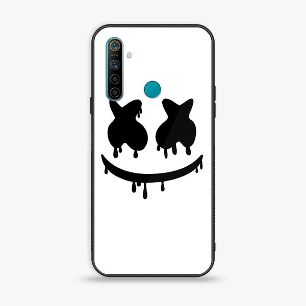 Realme 5 - Marshmello Face - Premium Printed Glass soft Bumper Shock Proof Case