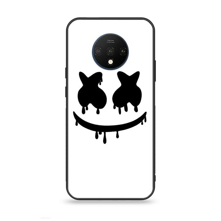 OnePlus 7T - Marshmello Face - Premium Metal Printed soft Bumper Shock Proof Case CS-46208 CS-10762  CS-41398