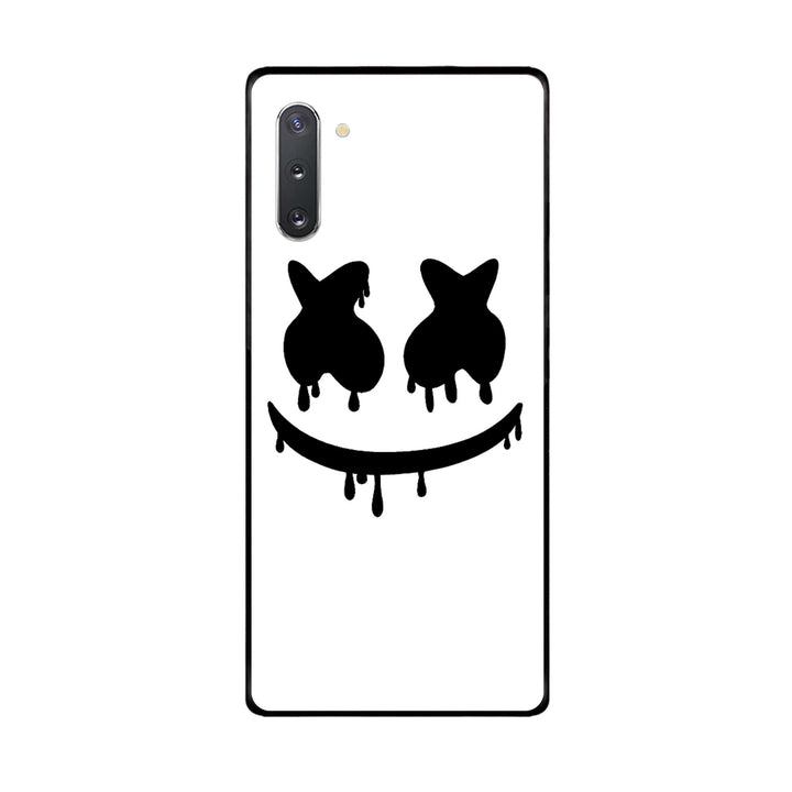 Samsung Galaxy Note 10 - Marshmello Face - Premium Printed Glass soft Bumper Shock Proof Case