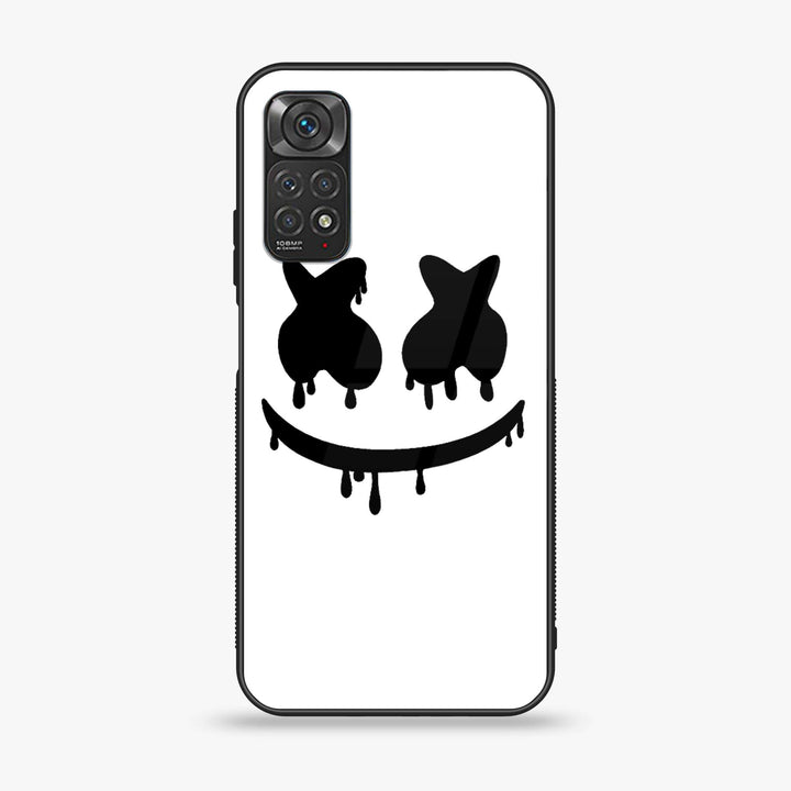 Xiaomi Redmi Note 11 Pro - Marshmello Face - Premium Printed Glass soft Bumper Shock Proof Case CS-17444