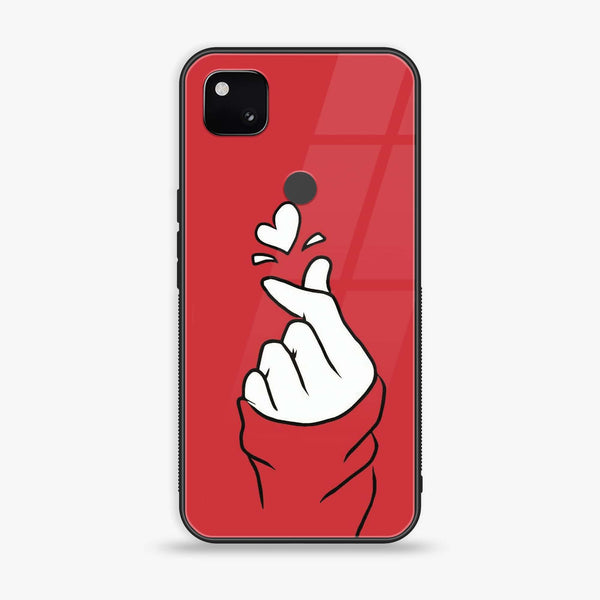 Google Pixel 4A 4G - Finger Heart BTS - Premium Metal Printed soft Bumper Shock Proof Case  CS-36715