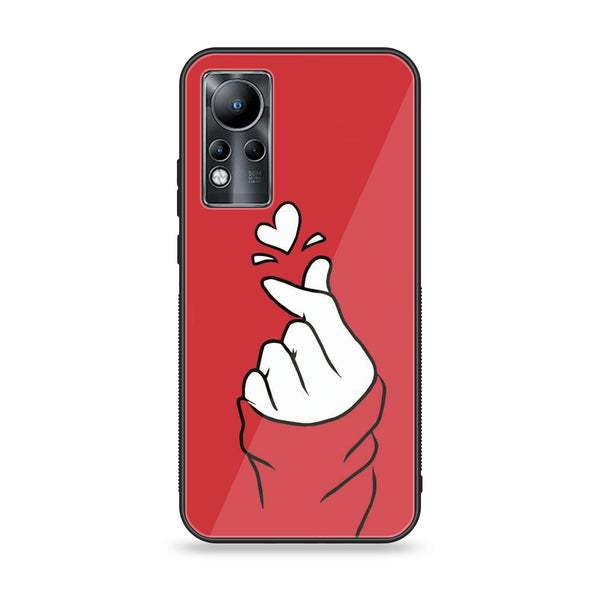 Infinix Note 11/ Note 12 G88   - Finger Heart BTS - Premium Printed Glass soft Bumper Shock Proof Case CS-8281
