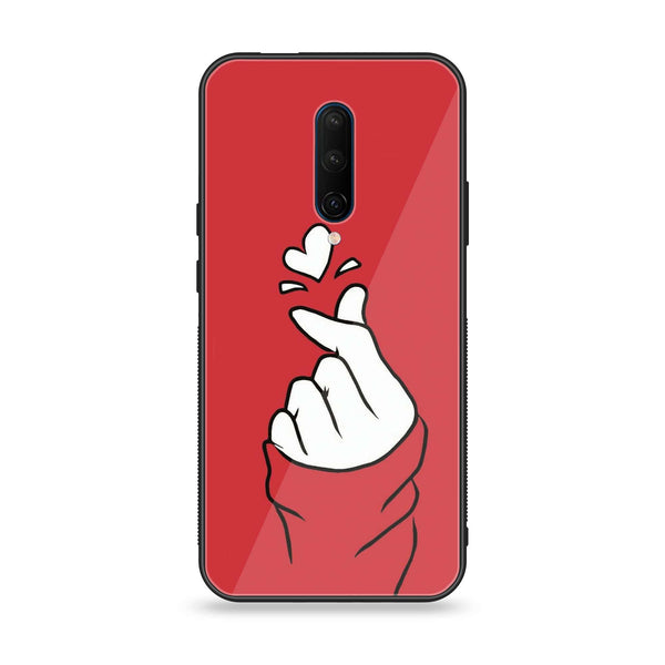 OnePlus 7 Pro - Finger Heart BTS - Premium Printed Glass soft Bumper Shock Proof Case