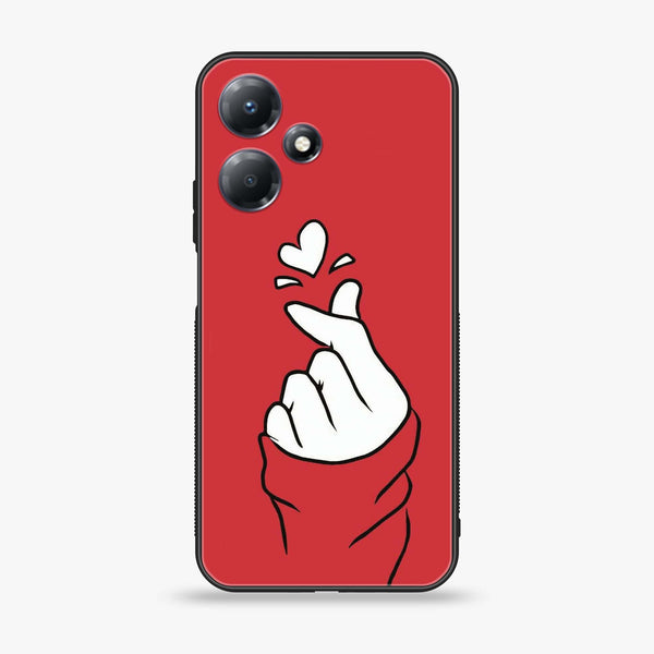 Infinix Hot 30 Play - Finger Heart BTS - Premium Metal Printed soft Bumper shock Proof Case CS-46001