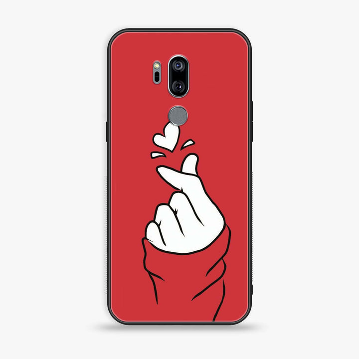 LG G7 ThinQ - Finger Heart BTS - Premium Printed Glass soft Bumper Shock Proof Case