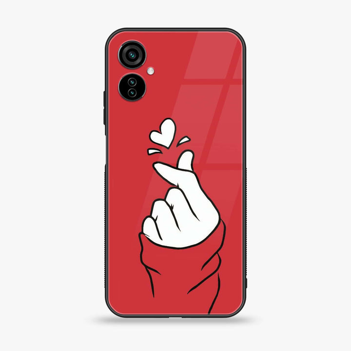 Tecno Camon 19 Neo - Finger Heart BTS - Premium Printed Glass soft Bumper Shock Proof Case