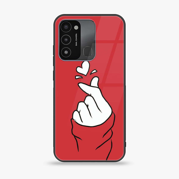 Tecno Spark 8C / Spark GO 2022 - Finger Heart BTS - Premium Printed Glass soft Bumper Shock Proof Case  CS-26899 CS-30787