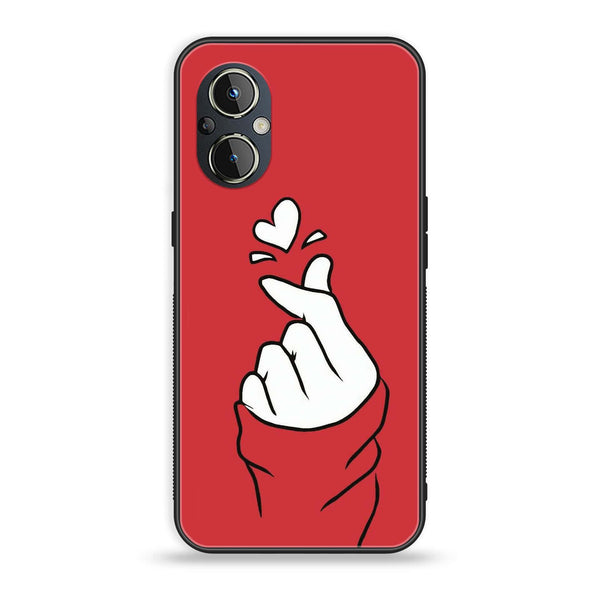 OnePlus Nord N20 5G - Finger Heart BTS - Premium Metal Printed soft Bumper Shock Proof Case CS-5965