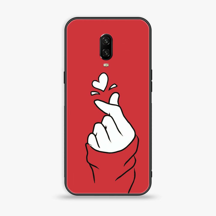 Oneplus 6T - Finger Heart BTS - Premium Metal Printed soft Bumper Shock Proof Case