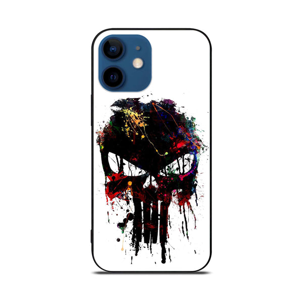iPhone 12 - Punisher Skull Design - Premium Printed Glass soft Bumper shock Proof Case