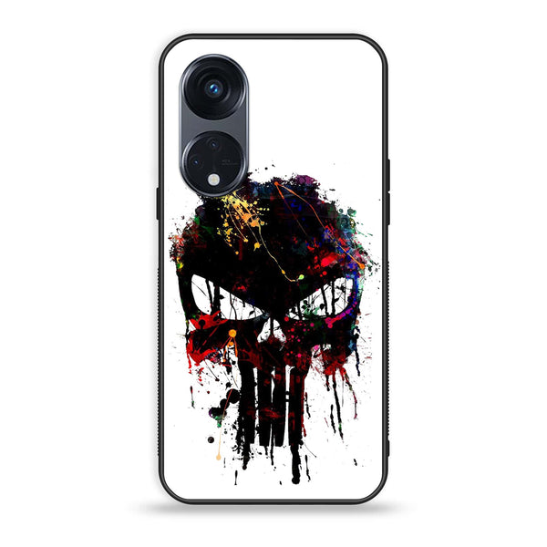 OPPO Reno 8T 5G - Punisher Skull Design - Premium Printed Glass soft Bumper Shock Proof Case