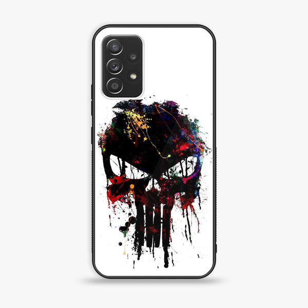 Samsung Galaxy A73 - Punisher Skull Design - Premium Printed Glass soft Bumper Shock Proof Case