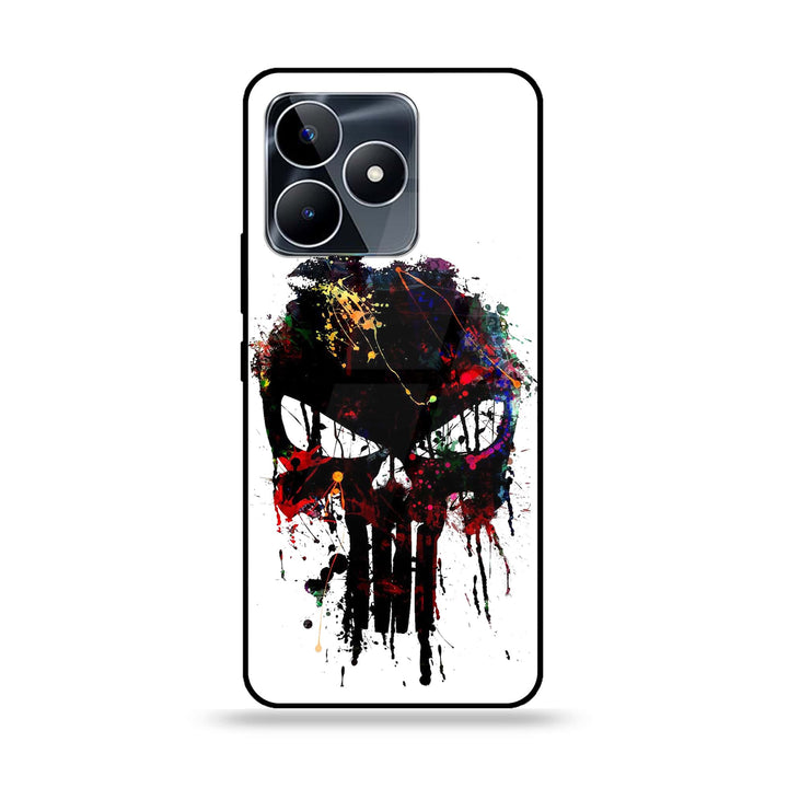 Realme Note 50 - Punisher Skull Design - Premium Printed Glass soft Bumper Shock Proof Case
